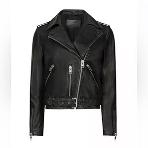 Allsaints Balfern Black Leather Jacket US4 (fits like small)